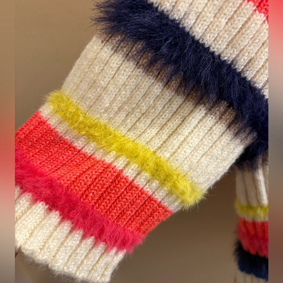 Anthropologie Maeve Short-Sleeve Multi-Stripe Eyelash Sweater Women’s Medium - Picture 7 of 11